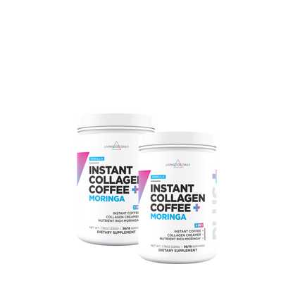 Livingood Daily Instant Collagen Coffee + Moringa (Vanilla) - (2-Pack)