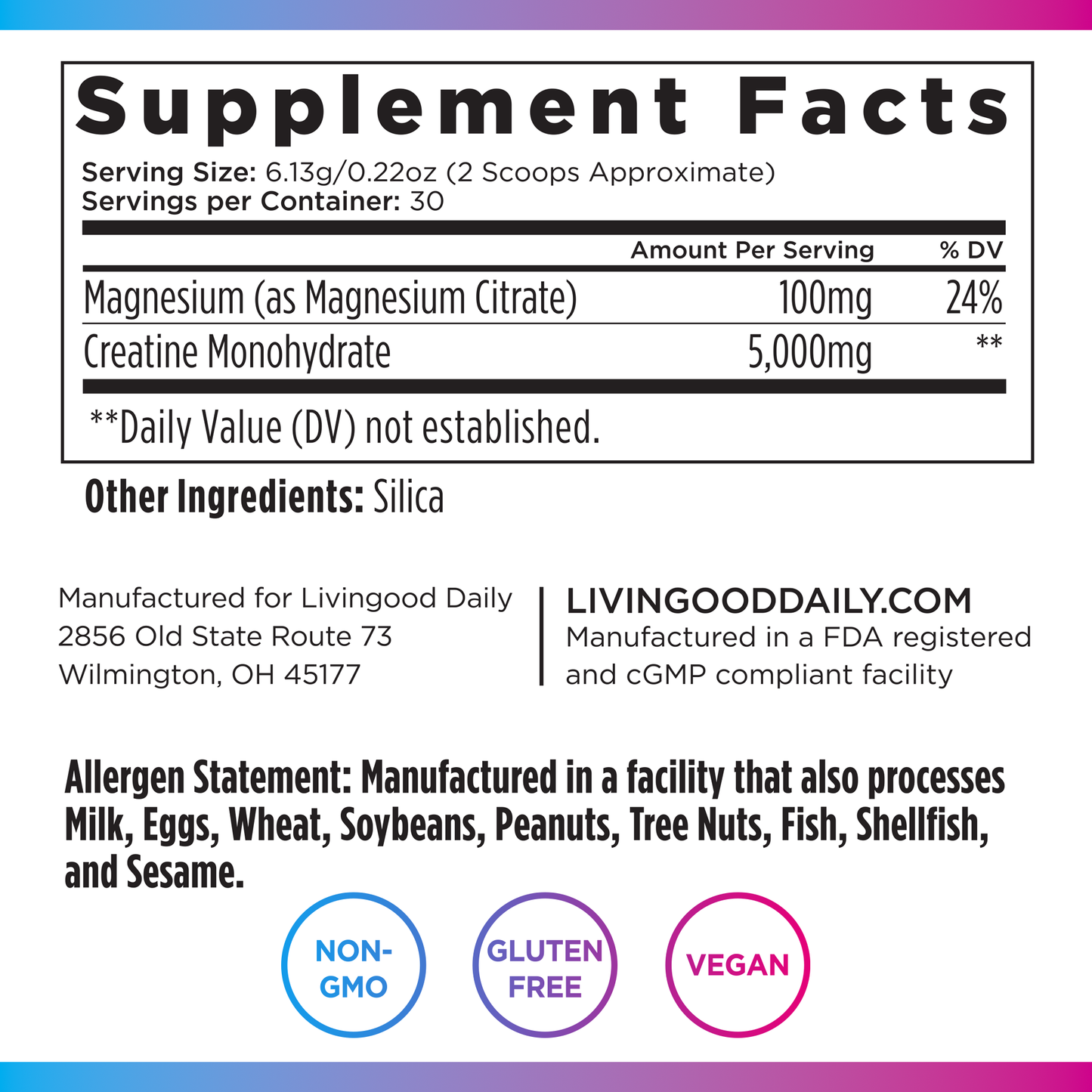 Livingood Daily Creatine + Magnesium Starter Offer