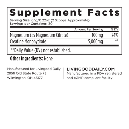 Livingood Daily Creatine + Magnesium (3-Pack)