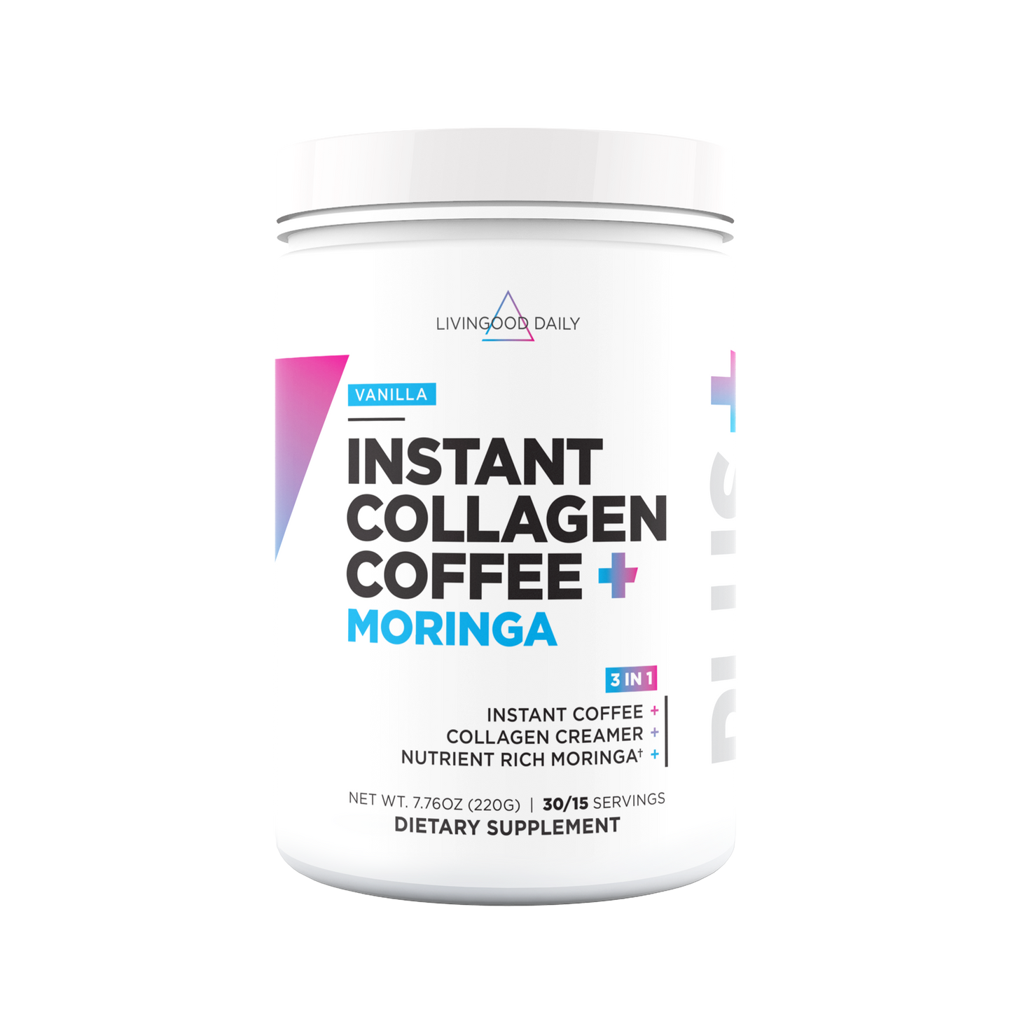 Livingood Daily Instant Vanilla Collagen Coffee + Moringa