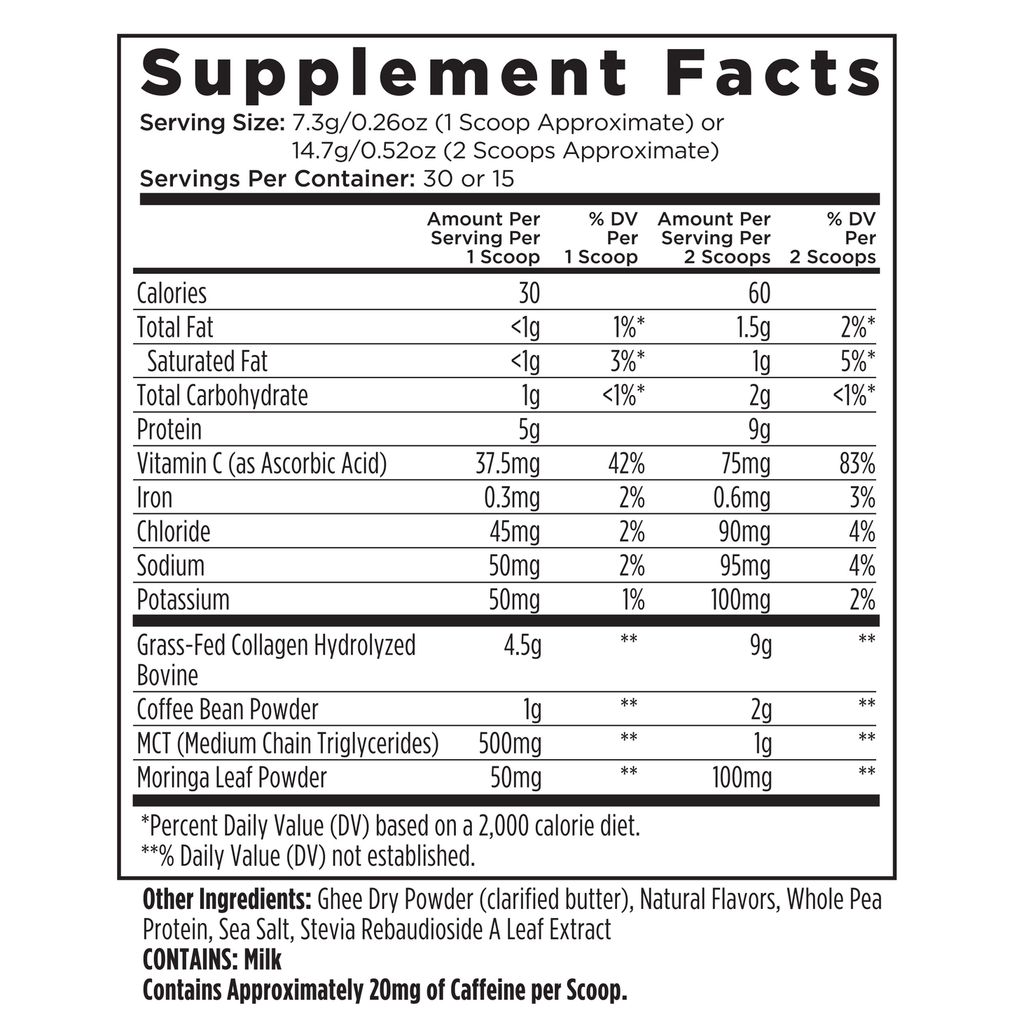 Livingood Daily Instant Collagen Coffee + Moringa (Vanilla) - (3-Pack)