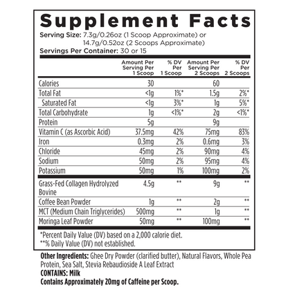 Livingood Daily Instant Collagen Coffee + Moringa (Vanilla) - (3-Pack)