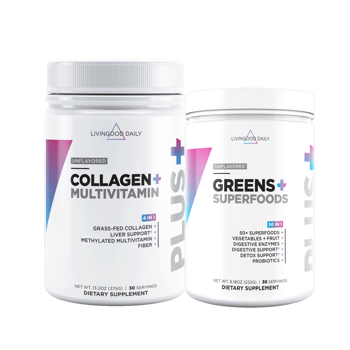 Livingood Daily Unflavored Collagen & Greens Bundle