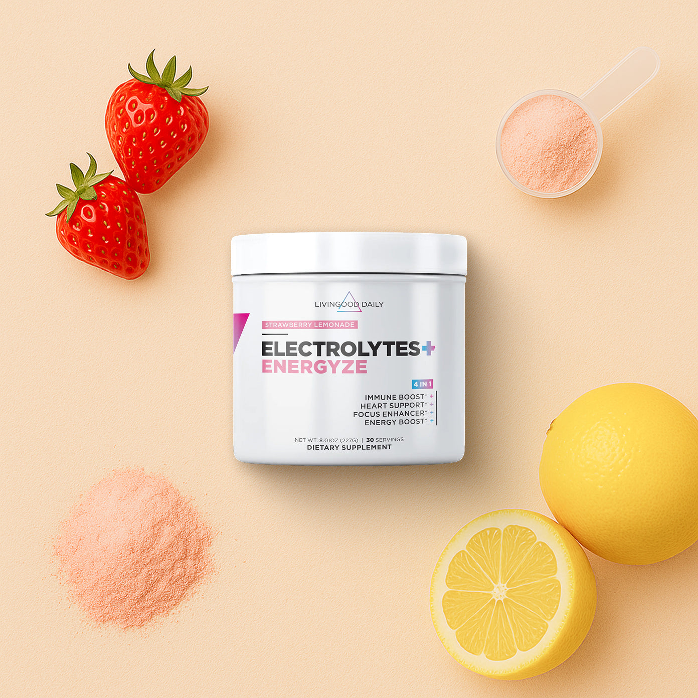 Livingood Daily Electrolytes + Energyze (Strawberry Lemonade)